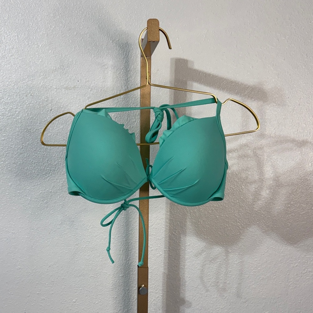 Victoria's Secret Mint Bikini top adjustable back- Size 34 DD